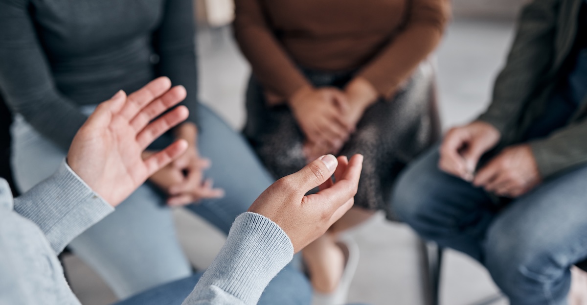 people together talking in group